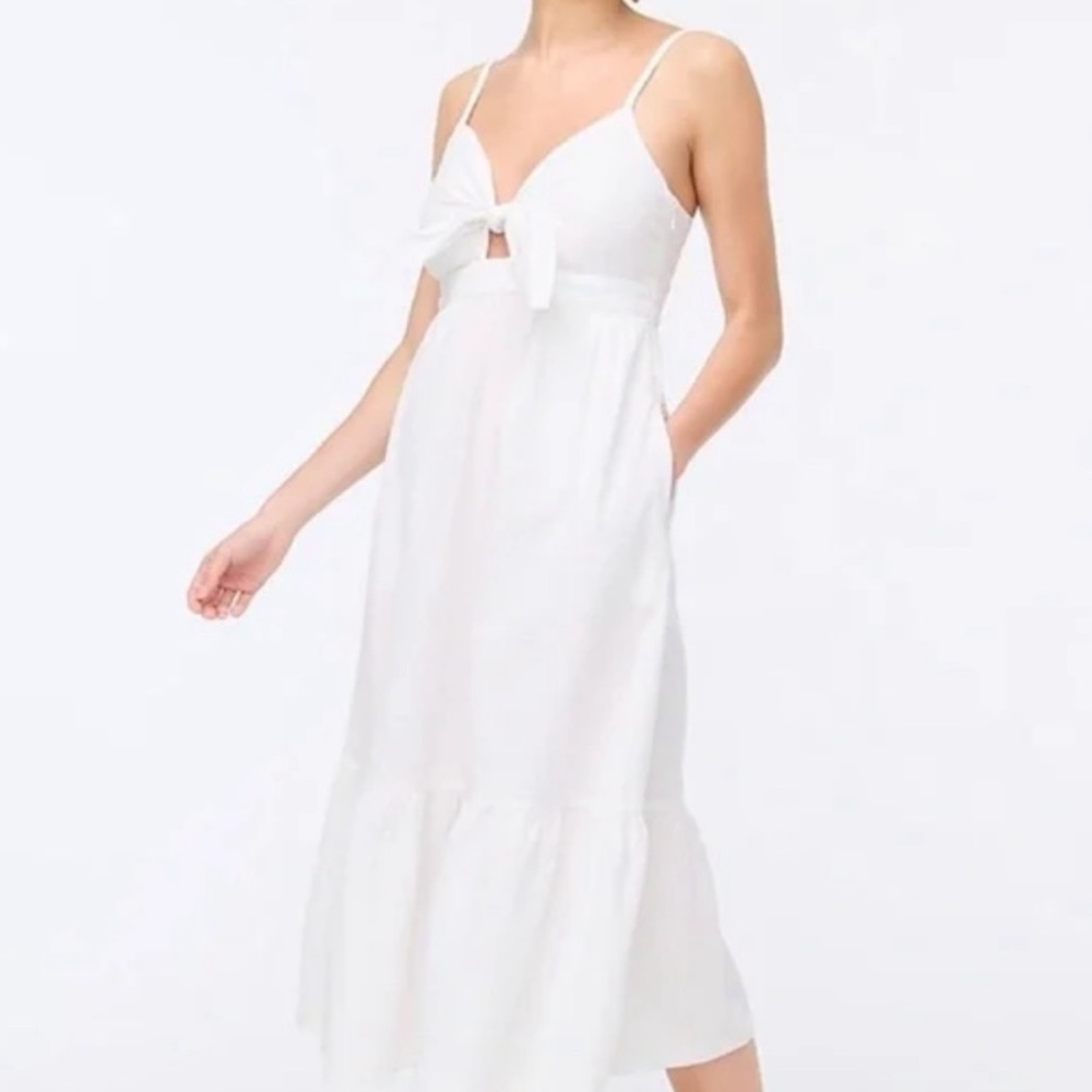 J Crew White Midi Dress